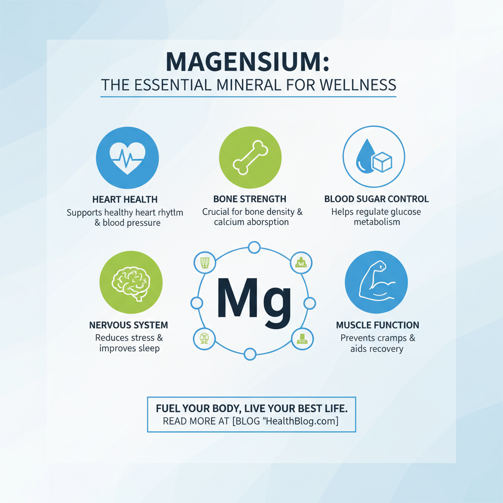 Infographic về tầm quan trọng của magie đối với sức khỏe con người
