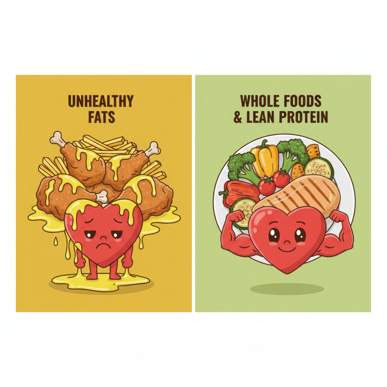 So sánh tác động của đồ chiên rán và đồ nướng lành mạnh đối với sức khỏe tim mạch