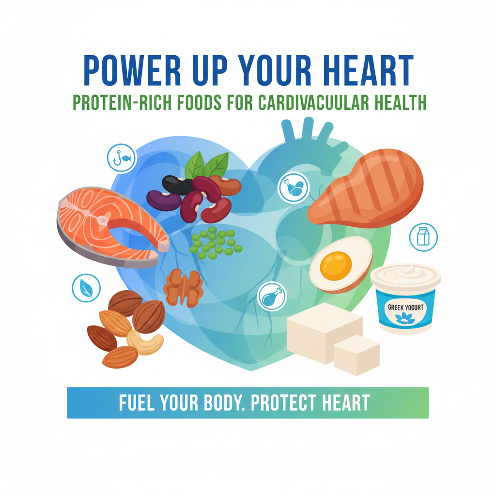 Infographic về các thực phẩm giàu protein tốt cho sức khỏe tim mạch