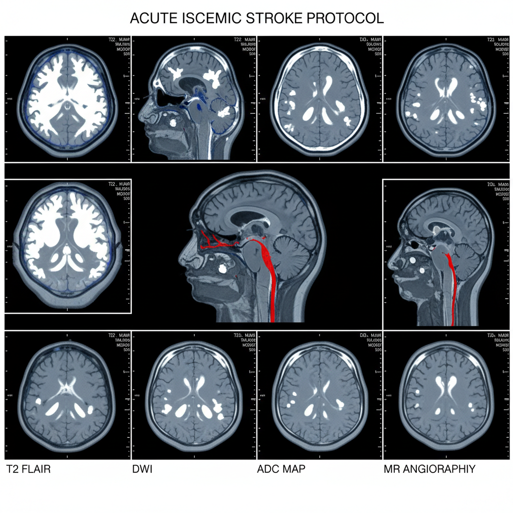 Hình ảnh MRI não cho thấy các dấu hiệu của đột quỵ.