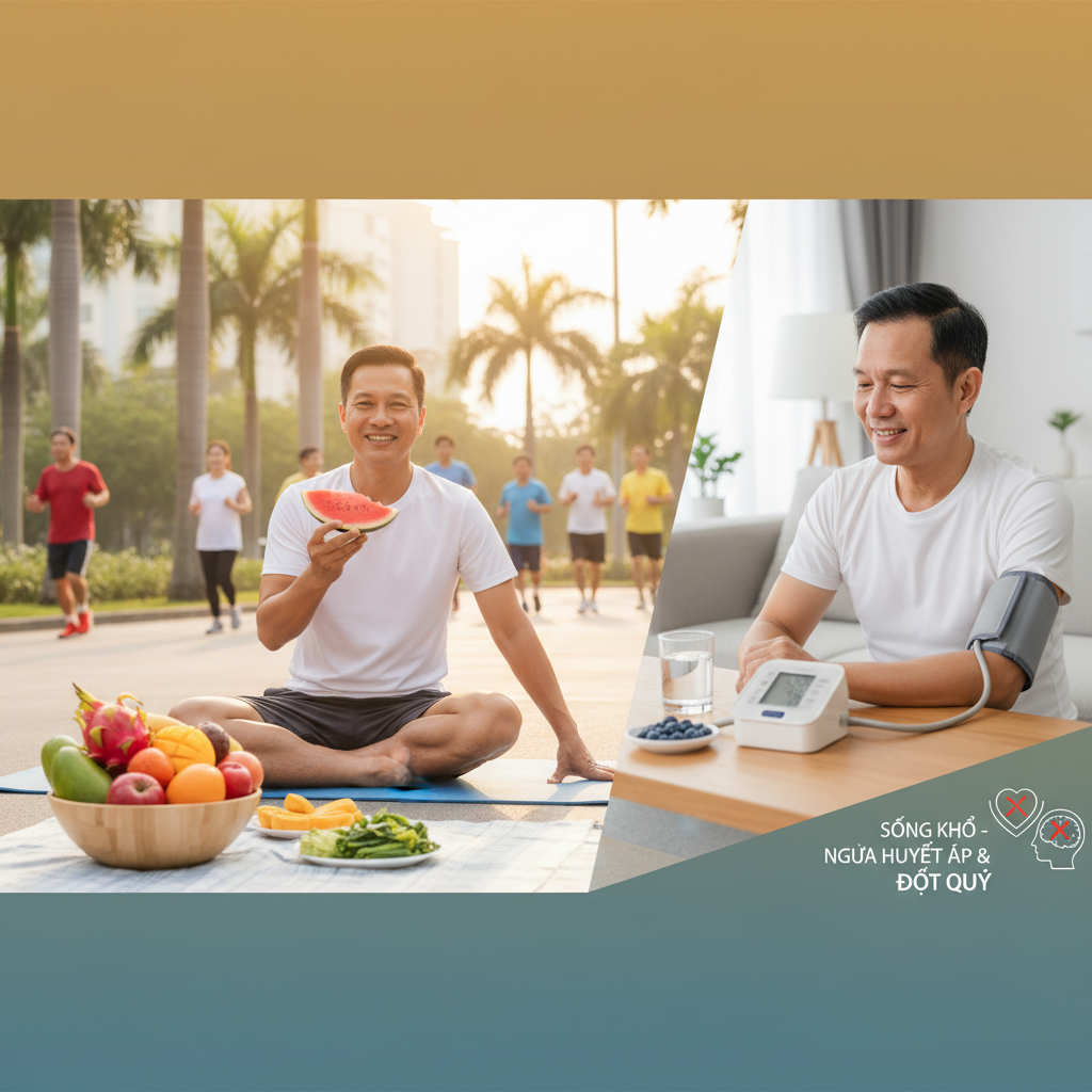 Hình ảnh lối sống lành mạnh để phòng ngừa tăng huyết áp và đột quỵ