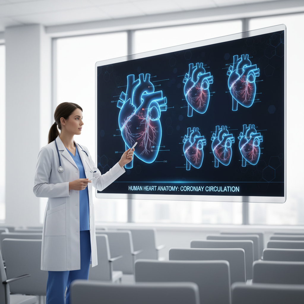 Chuyên gia y tế giải thích cấu trúc tim với hình minh họa