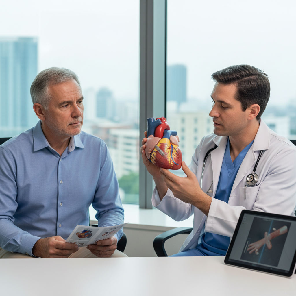 Bác sĩ giải thích về stent mạch vành cho bệnh nhân