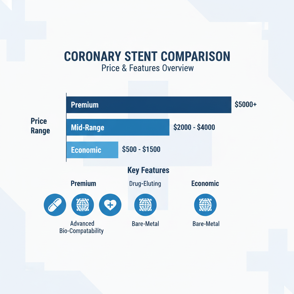 Infographic so sánh nhóm giá và tính năng chính của các loại stent mạch vành