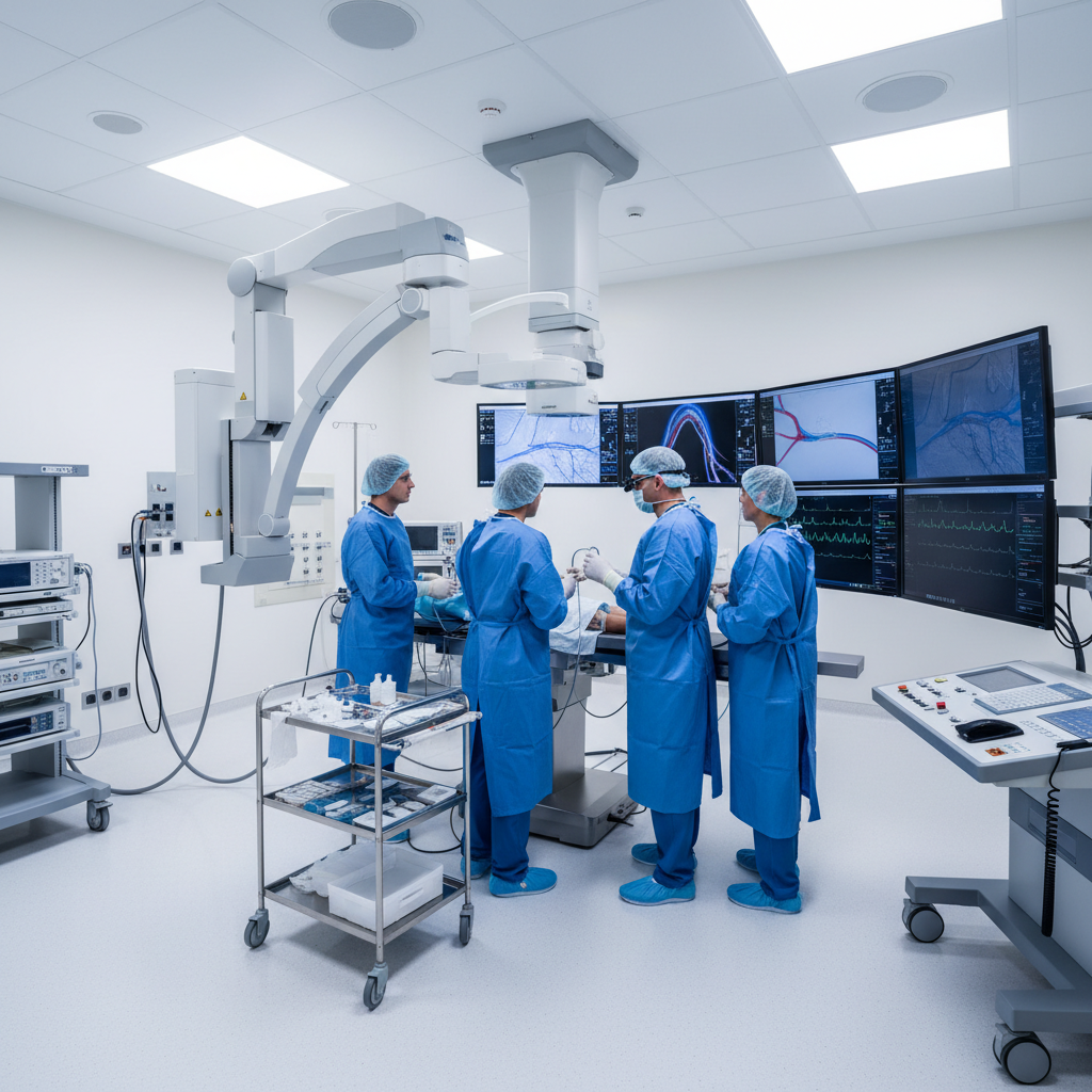 Phòng can thiệp tim mạch (cath lab) với đội ngũ thực hiện chụp mạch vành