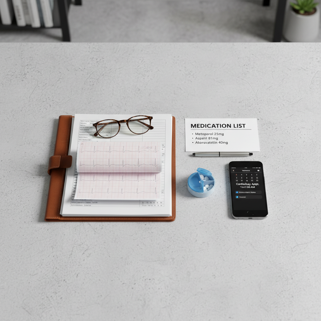 Chuẩn bị giấy tờ khám tim: kết quả ECG, danh sách thuốc và hồ sơ y tế