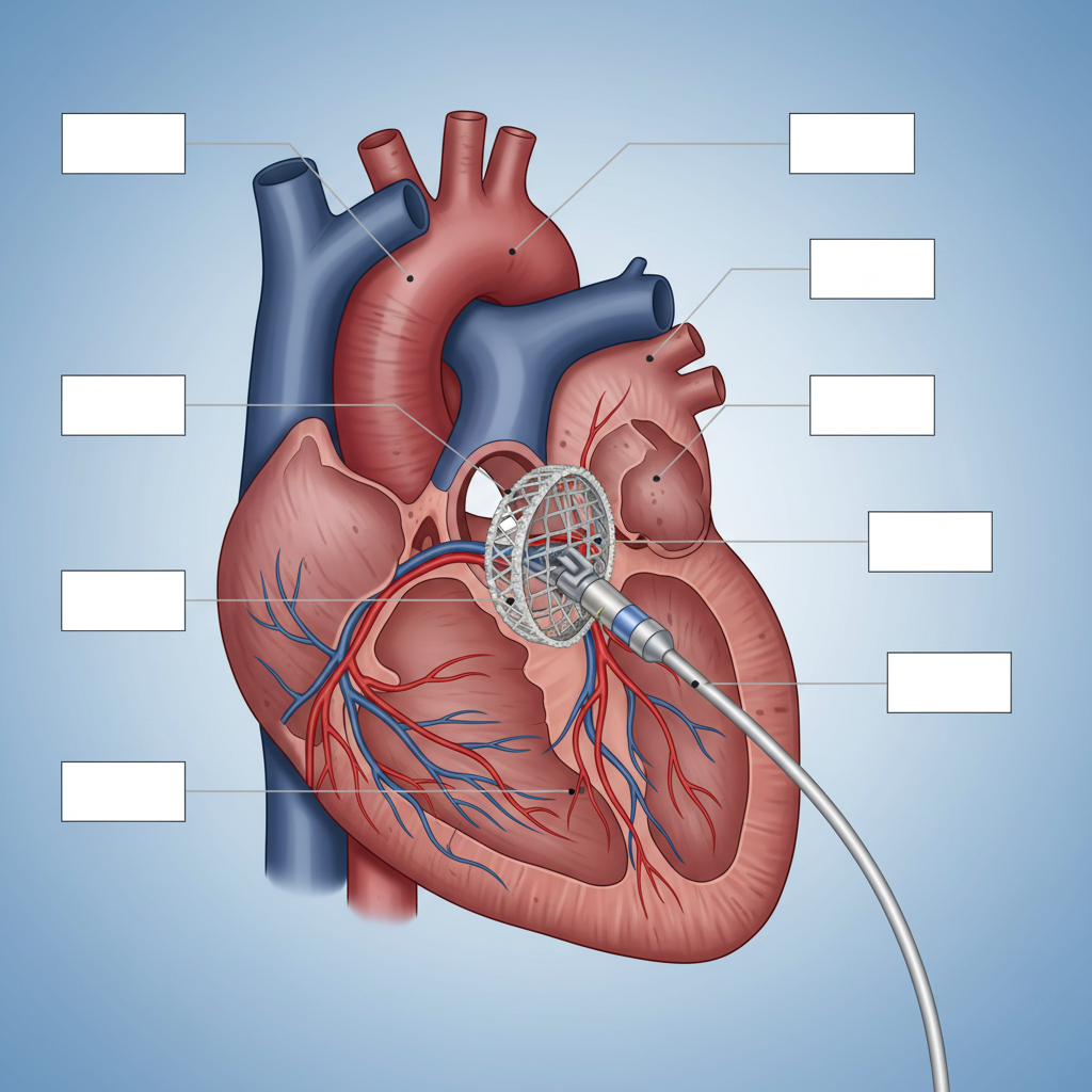 Minh họa thủ thuật TAVR: van động mạch chủ được đưa vào qua catheter