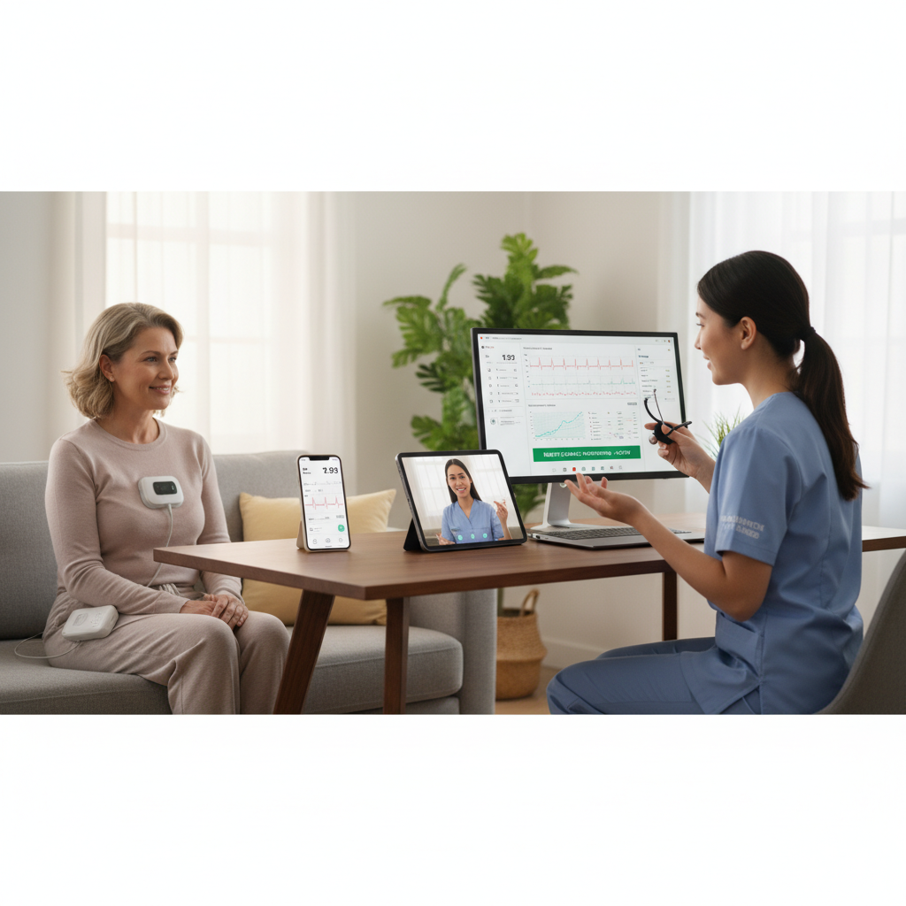 Thiết bị đeo theo dõi nhịp tim kết nối telemedicine cho chăm sóc từ xa