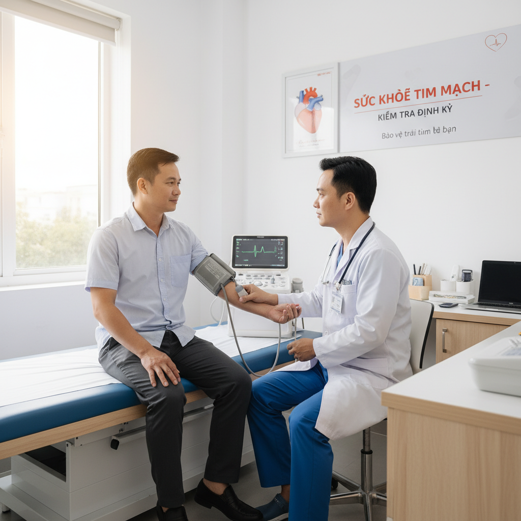 Bác sĩ kiểm tra sức khỏe tim mạch cho bệnh nhân tại Việt Nam