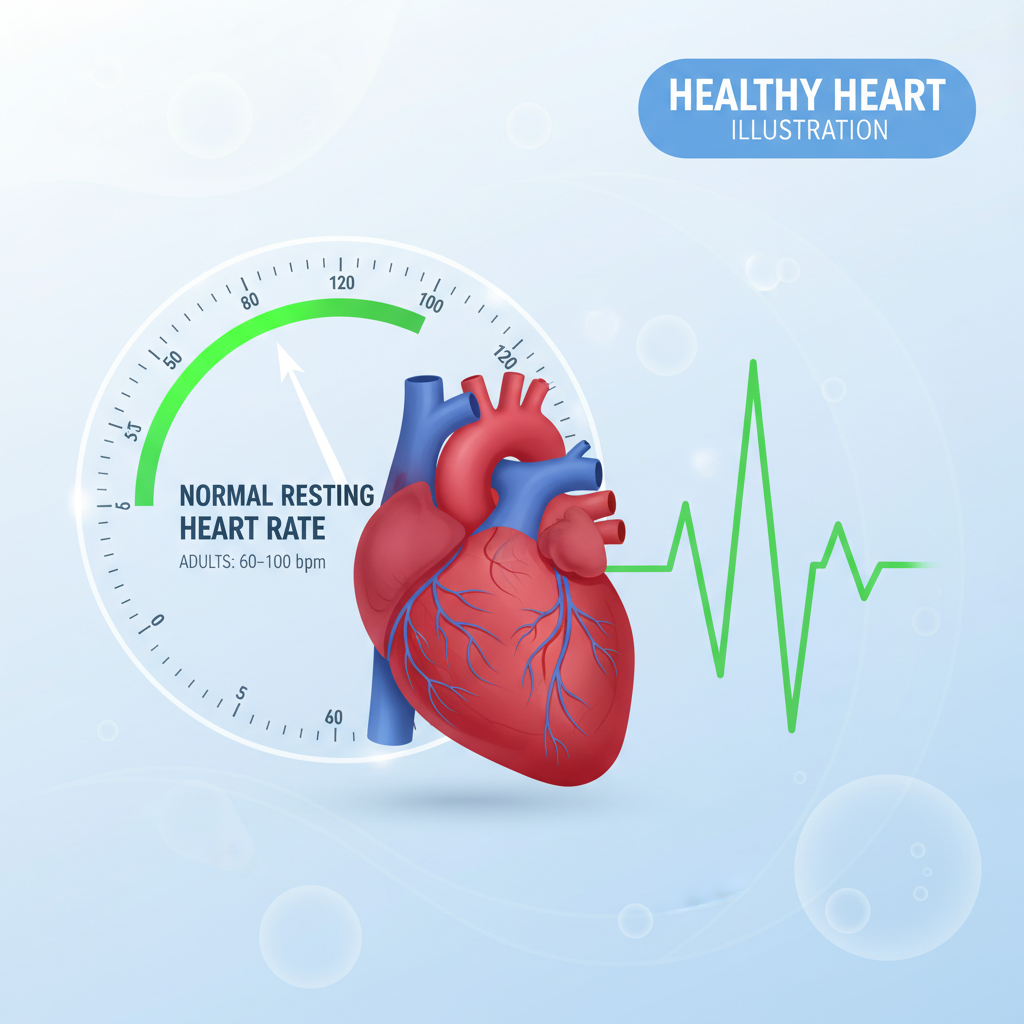 Hình minh họa trái tim khỏe mạnh cho thấy khoảng nhịp tim nghỉ ngơi bình thường