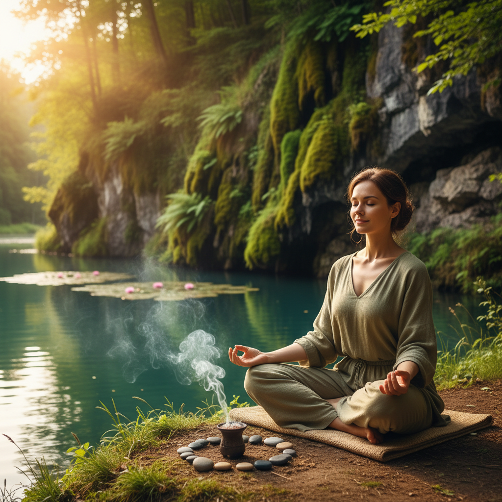 Một người đang tập yoga và thiền để quản lý căng thẳng