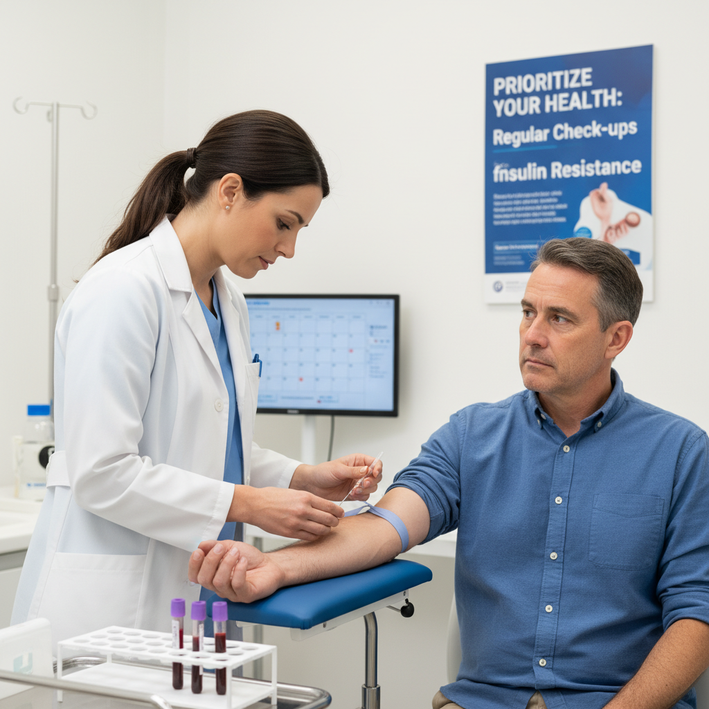Chuyên gia y tế thực hiện xét nghiệm máu để kiểm tra kháng insulin