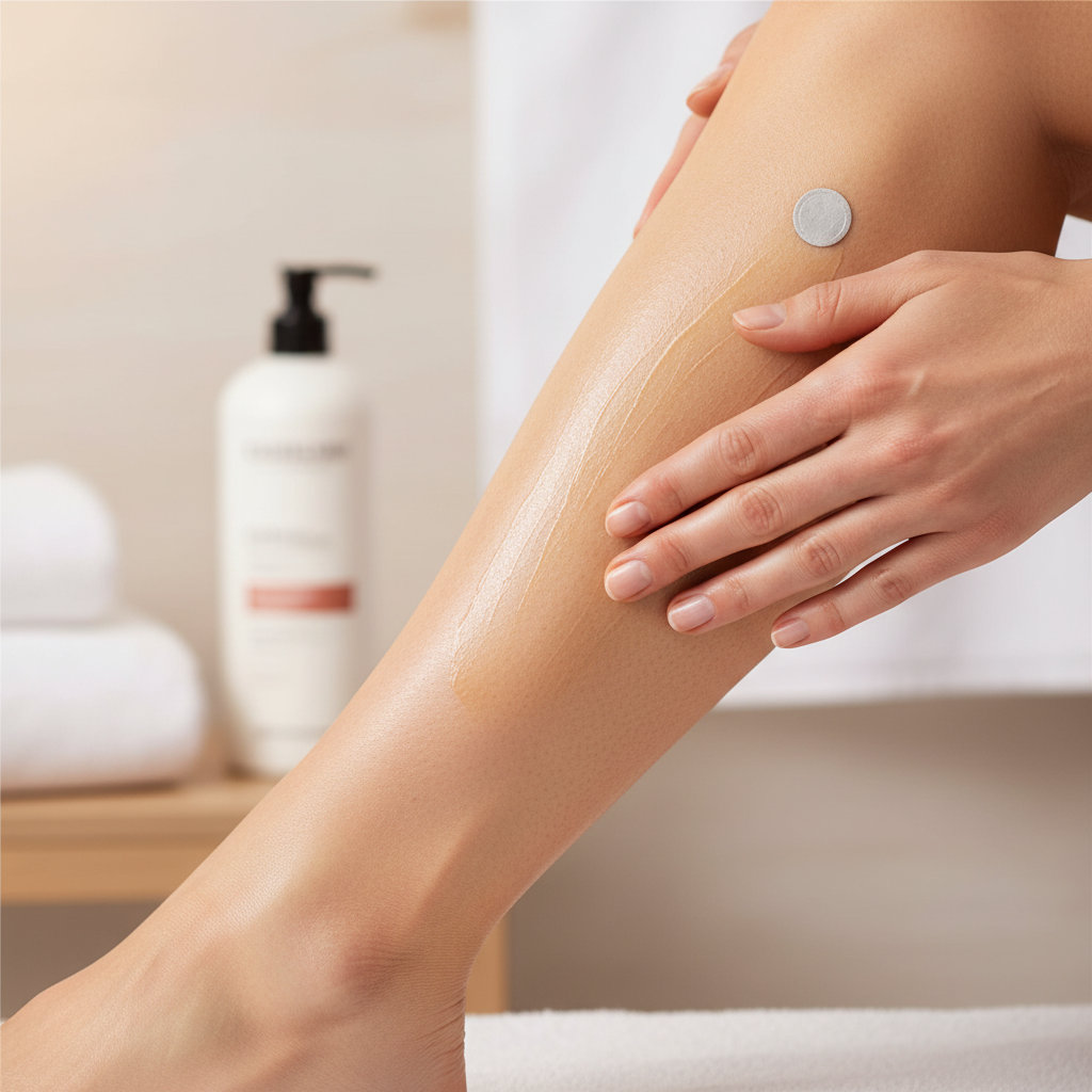 Da chân khỏe mạnh được giữ ẩm của bệnh nhân tiểu đường, thể hiện các kỹ thuật chăm sóc da đúng cách.