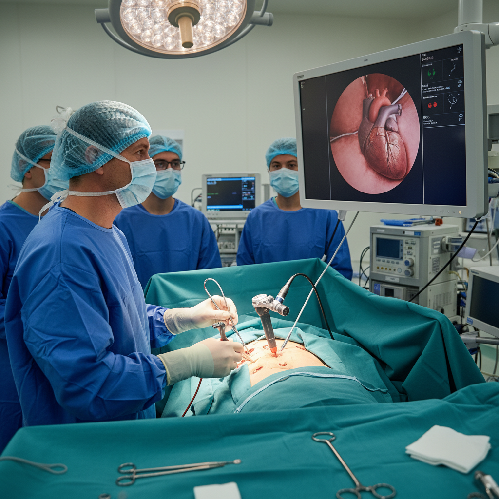 Bác sĩ phẫu thuật can thiệp vào van hai lá ít xâm lấn