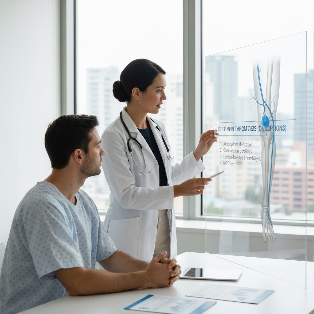 Một bác sĩ giải thích phương pháp điều trị huyết khối tĩnh mạch sâu
