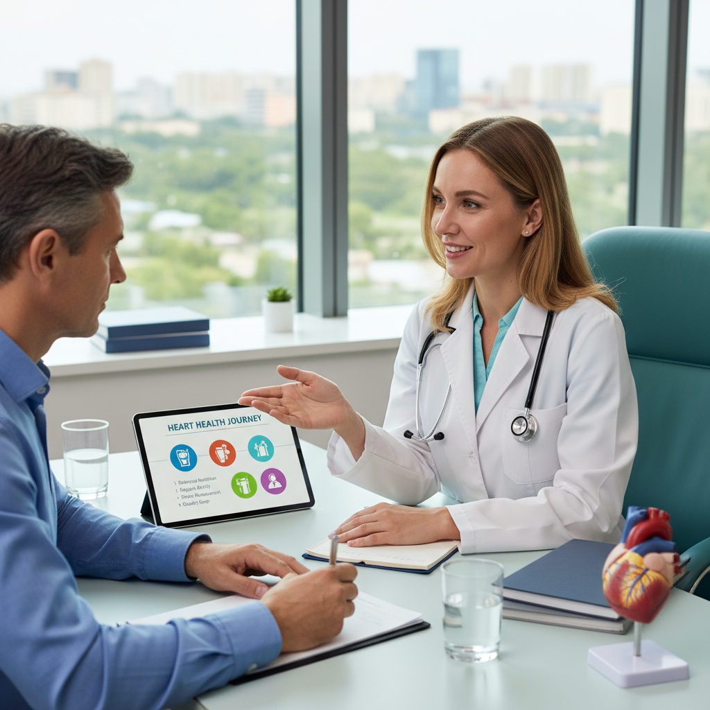 Bác sĩ tư vấn về các thay đổi lối sống để cải thiện sức khỏe tim mạch.