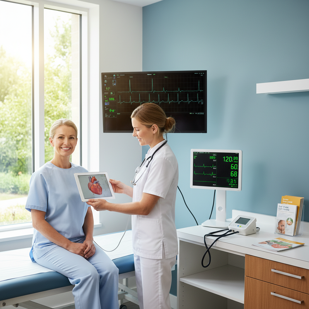 Cảnh kiểm tra sức khỏe tim mạch.