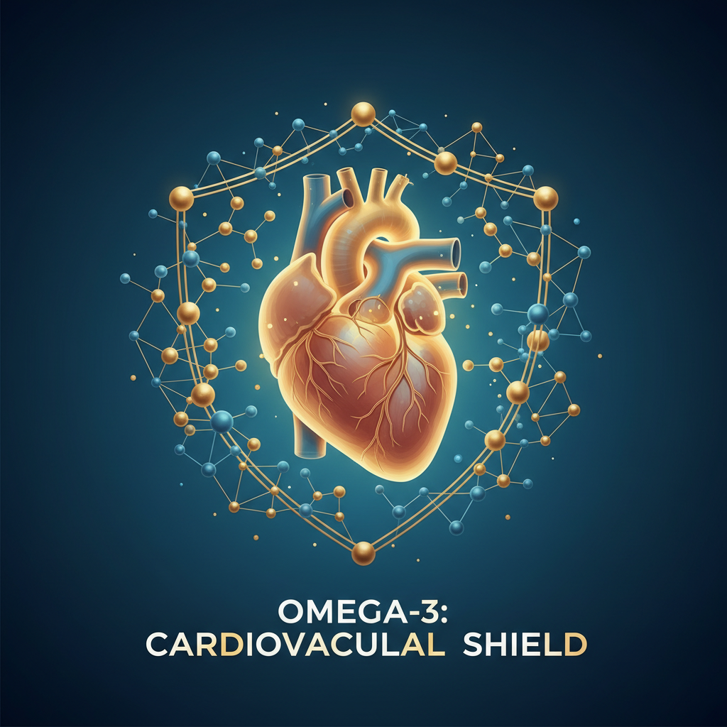 Hình ảnh trái tim khỏe mạnh được bảo vệ bởi lợi ích của Omega-3.