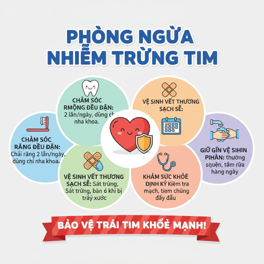 Infographic về cách phòng ngừa viêm nội tâm mạc nhiễm khuẩn
