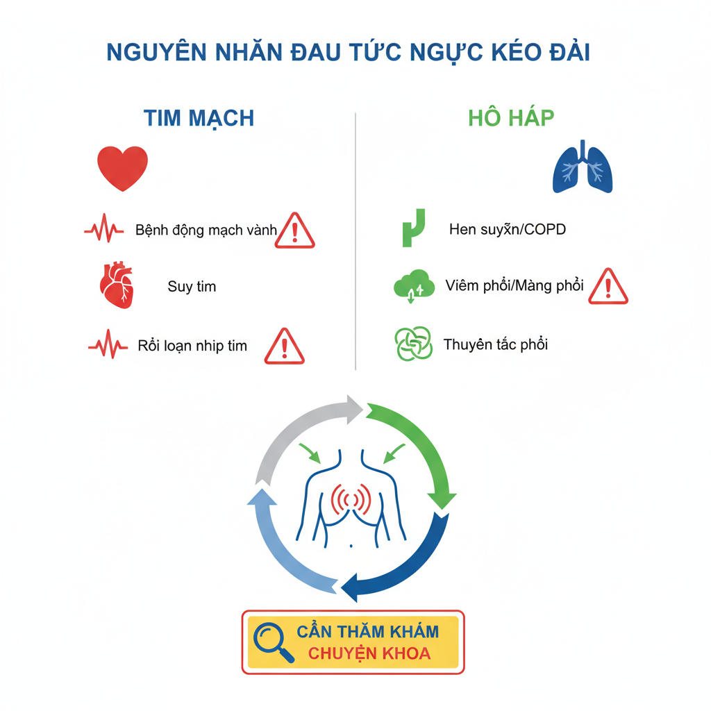 Infographic về nguyên nhân gây đau ngực mãn tính
