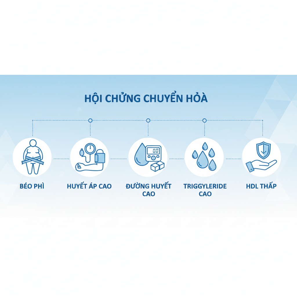 Hình minh họa các yếu tố của hội chứng chuyển hóa bằng biểu đồ thông tin